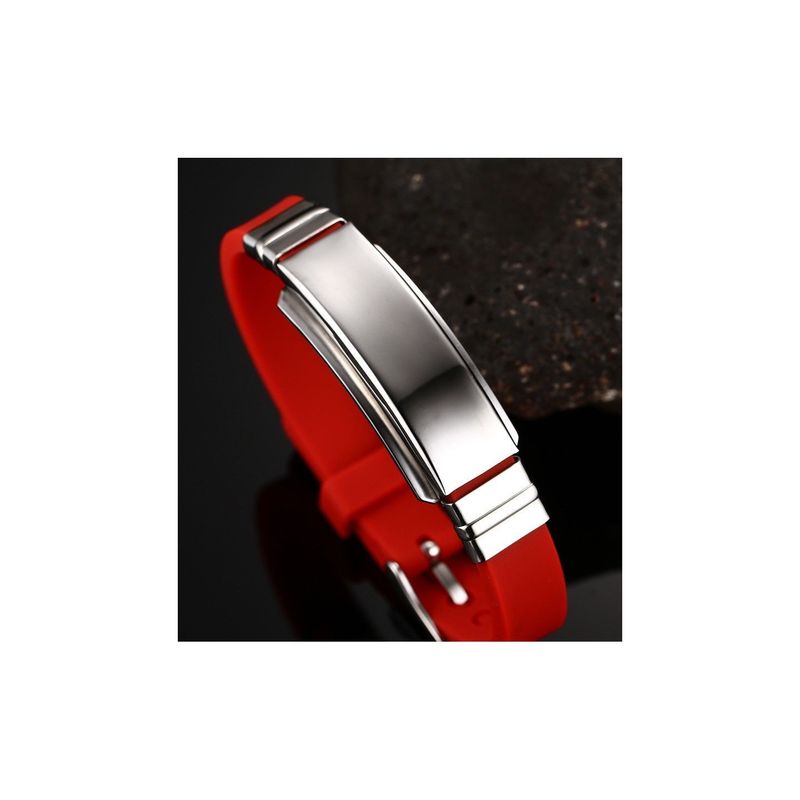 Fashion, accesorii si bijuterii - Femei - Bijuterii femei - Bratari femei - Bratara rosie silicon ajustabila gravata personalizata cu textul tau - Infinity.ro