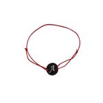 Fashion, accesorii si bijuterii - Femei - Bijuterii femei - Bratari femei - Bratara rosie cu banut argintiu personalizata cu textul tau - Infinity.ro