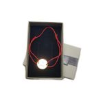 Fashion, accesorii si bijuterii - Femei - Bijuterii femei - Bratari femei - Bratara rosie cu banut argintiu personalizata cu textul tau - Infinity.ro