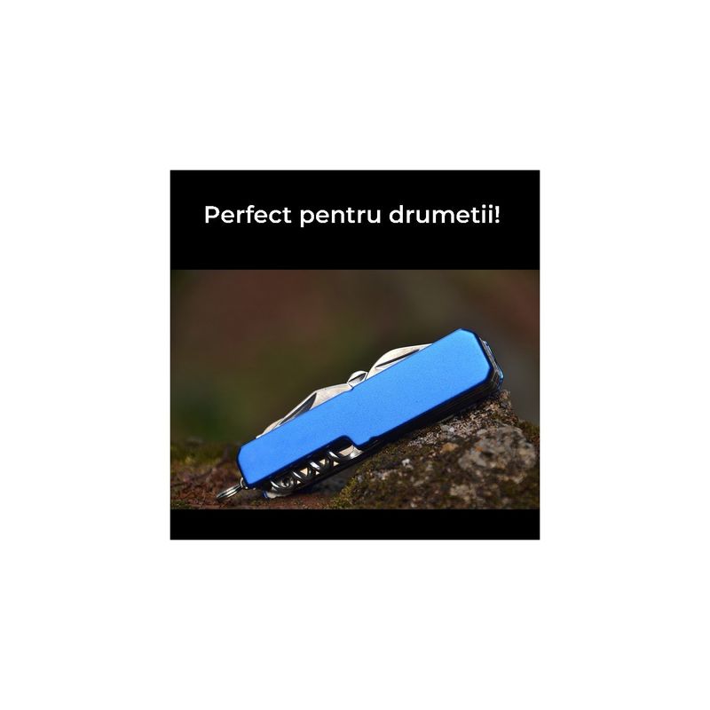 Sport si Outdoor - Camping - Cutite, bricege si accesorii - Cutite si bricege - Briceag Multifunctional, 12 in 1,  90x19x22 mm, Otel Inoxidabil - Infinity.ro