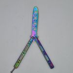 Sport si Outdoor - Camping - Cutite, bricege si accesorii - Cutite si bricege - Cutit fluture Butterfly, Balisong  22.50 cm, fade, fara tais, de antrenament, model simplu - Infinity.ro