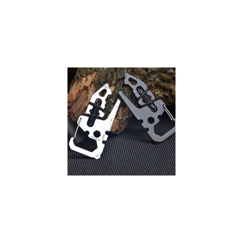 Sport si Outdoor - Camping - Cutite, bricege si accesorii - Unelte multifunctionale - Card Multifunctional , 15 in 1, Surubelnita, Desfacator, Negru, 66x31x2.5mm - Infinity.ro