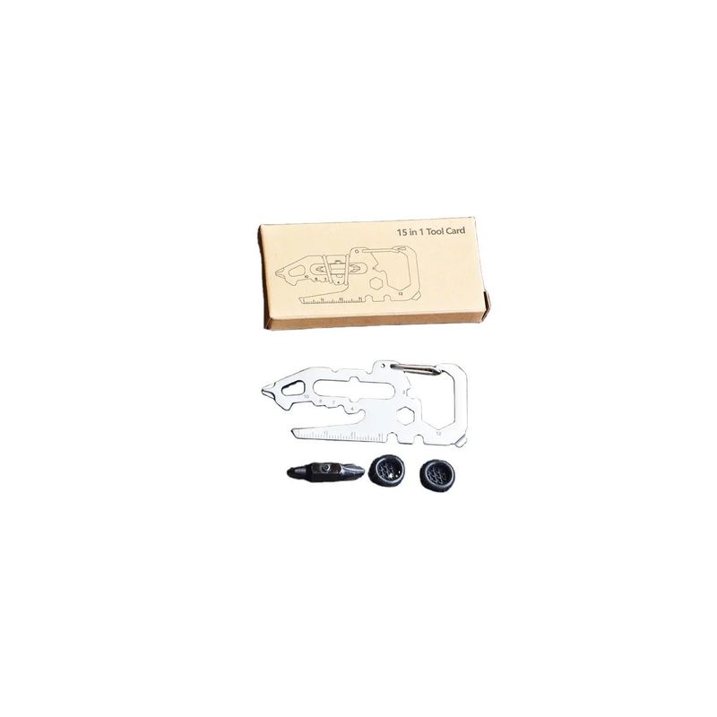 Sport si Outdoor - Camping - Cutite, bricege si accesorii - Unelte multifunctionale - Card Multifunctional , 15 in 1, Surubelnita, Desfacator, Negru, 66x31x2.5mm - Infinity.ro