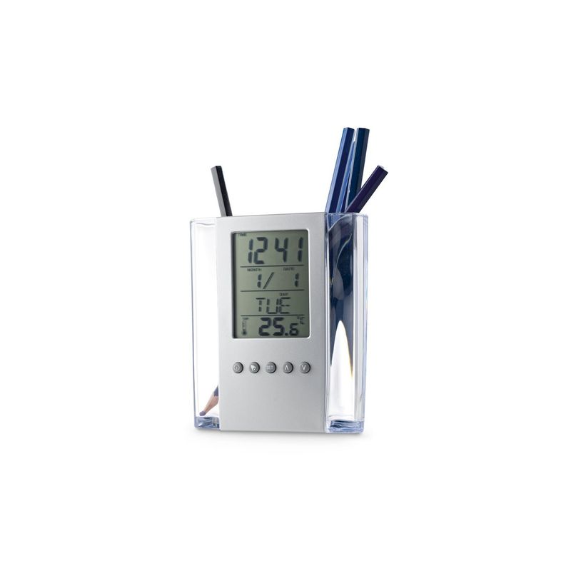 Casa si Gradina - Decoratiuni - Ceasuri - Ceas birou cu suport pixuri, calendar, alarma si termometru - Infinity.ro