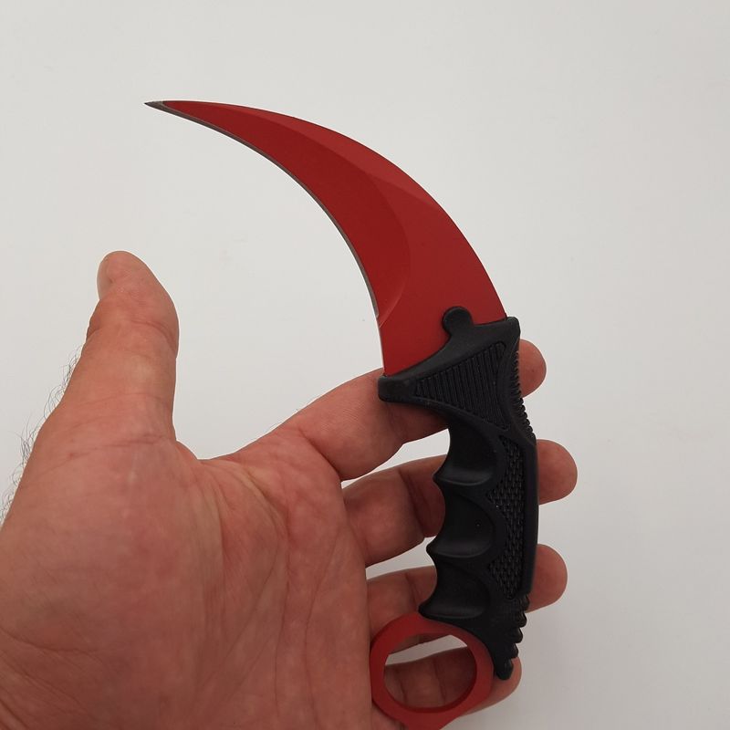 Sport si Outdoor - Camping - Cutite, bricege si accesorii - Cutite si bricege - Cutit Karambit CS: GO Rosu - Infinity.ro