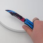 Sport si Outdoor - Camping - Cutite, bricege si accesorii - Cutite si bricege - Cutit fluture, Butterfly,  fara tais, model galaxie, curbat, 26 cm - Infinity.ro