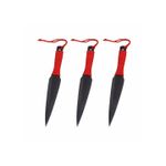 Sport si Outdoor - Camping - Cutite, bricege si accesorii - Cutite si bricege - Set 3 cutite ninja de aruncat la tinta, paracord rosu, dalimag,  husa protectie - Infinity.ro