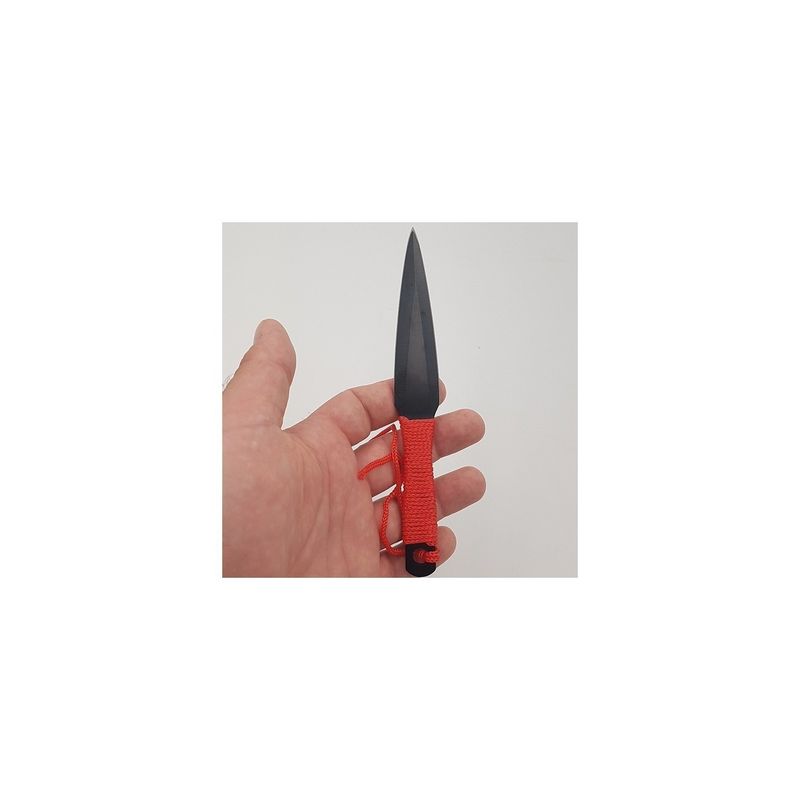 Sport si Outdoor - Camping - Cutite, bricege si accesorii - Cutite si bricege - Set 3 cutite ninja de aruncat la tinta, paracord rosu, dalimag,  husa protectie - Infinity.ro