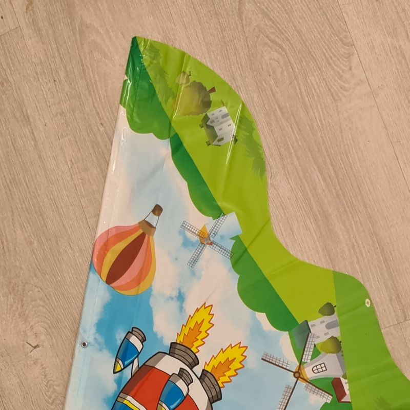 Jucarii, Copii si Bebe - Jucarii si jocuri - Jucarii de exterior - Zmeie si jucarii zburatoare - Zmeu multicolor, model balon cu aer cald, tip deltaplan, 100 x 120cm - Infinity.ro