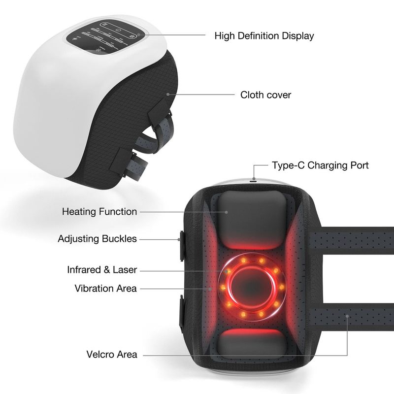 Ingrijire personala si Cosmetice - Sanatate si wellness - Articole wellness - Aparate si dispozitive de masaj - Aparat Electric de Masaj pentru Durere Genunchi, cu Functie de Caldura si Vibratii, 245x145x140mm - Infinity.ro