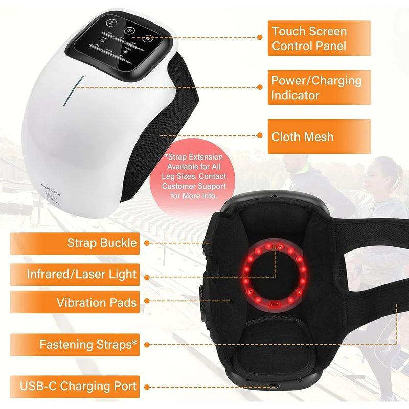 Ingrijire personala si Cosmetice - Sanatate si wellness - Articole wellness - Aparate si dispozitive de masaj - Aparat Electric de Masaj pentru Durere Genunchi, cu Functie de Caldura si Vibratii, 245x145x140mm - Infinity.ro