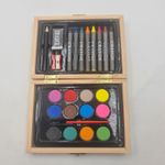 Carti si Birotica - Rechizite - Pictura si desen - Acuarele si culori - Acuarele, 12 Culori, Creioane Colorate, Cutie Lemn, 16 cm, Crem - Infinity.ro