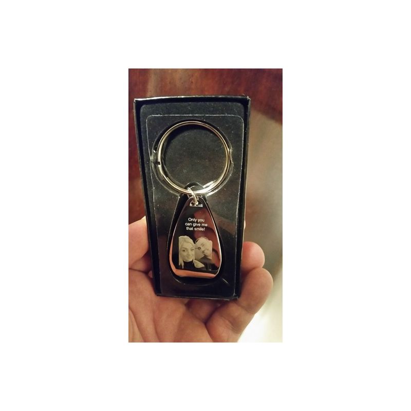 Fashion, accesorii si bijuterii - Barbati - Accesorii barbati - Alte accesorii barbati - Breloc personalizat in forma ovala cu desfacator capace gravat cu poza si text - Infinity.ro