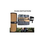 Sport si Outdoor - Sporturi de contact - Produse autoaparare - Baston Multifunctional pentru Camping, Topor si Sulita din Otel, cu Amnar si Fluier, 88 cm - Infinity.ro