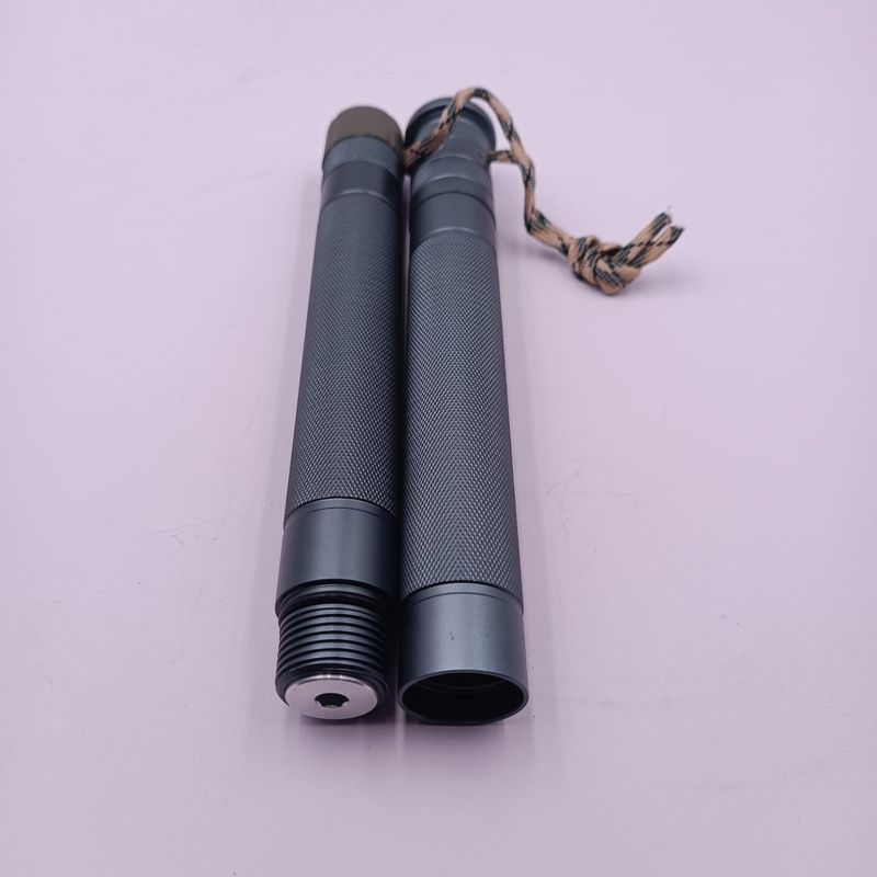 Sport si Outdoor - Sporturi de contact - Produse autoaparare - Baston Telescopic cu 7 Segmente, Agatatoare Dubla, Husa Textila, 3 Cutite Varf, Gri, 126 cm - Infinity.ro