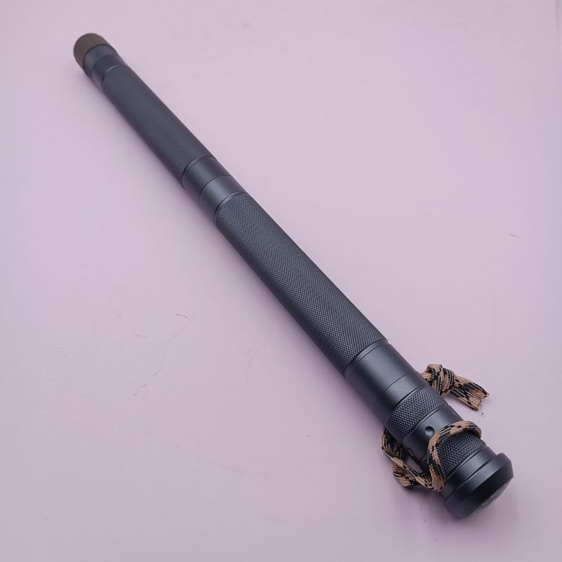 Sport si Outdoor - Sporturi de contact - Produse autoaparare - Baston Telescopic cu 3 Segmente, Agatatoare Dubla, Husa Textila, 3 Cutite Varf, Gri, 56 cm - Infinity.ro