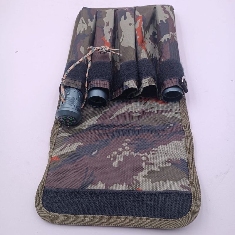 Sport si Outdoor - Sporturi de contact - Produse autoaparare - Baston Telescopic cu 3 Segmente, Agatatoare Dubla, Husa Textila, 3 Cutite Varf, Gri, 56 cm - Infinity.ro