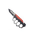 Sport si Outdoor - Sporturi de contact - Produse autoaparare - Pumnal tip box, rozeta autoaparare, cutit briceag, 23 cm,  rosu si negru - Infinity.ro