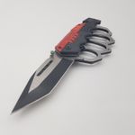 Sport si Outdoor - Sporturi de contact - Produse autoaparare - Pumnal tip box, rozeta autoaparare, cutit briceag, 23 cm,  rosu si negru - Infinity.ro