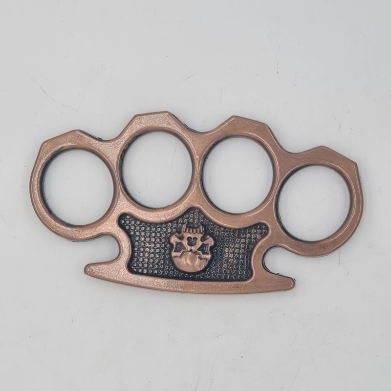 Sport si Outdoor - Sporturi de contact - Produse autoaparare - Pumnal Tip Box, Autoaparare, Maner Cap de Mort, Bronz - Infinity.ro