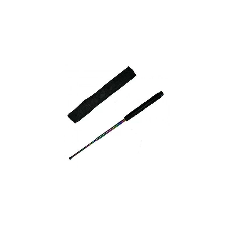 Sport si Outdoor - Sporturi de contact - Produse autoaparare - Baston telescopic din otel, fade, 66 cm, 3 sectiuni, husa, cutie, maner cauciuc - Infinity.ro