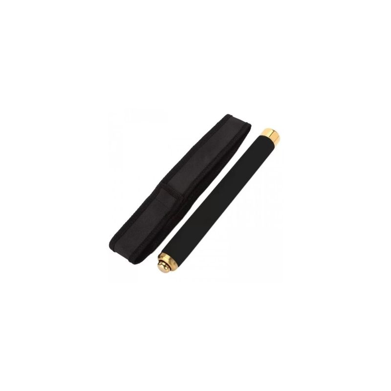 Sport si Outdoor - Sporturi de contact - Produse autoaparare - Baston telescopic din otel, auriu, 64 cm, 3 sectiuni, husa, cutie, maner burete - Infinity.ro