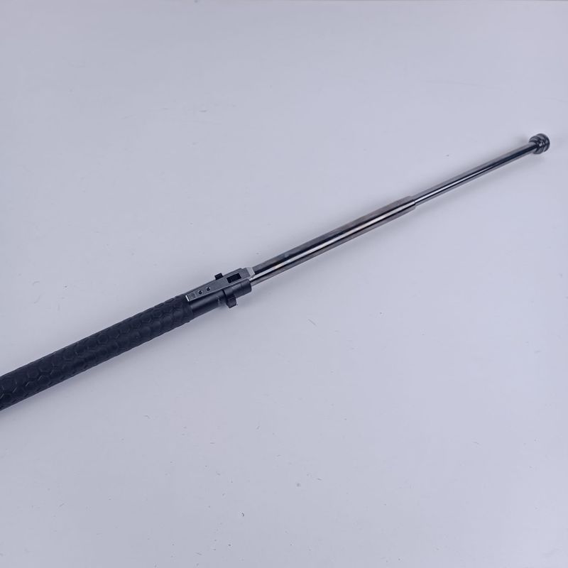 Sport si Outdoor - Sporturi de contact - Produse autoaparare - Baston Telescopic Automat, Otel, Husa, Spart Geam, Maner Anti Alunecare, 64 cm, Negru - Infinity.ro