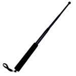 Sport si Outdoor - Sporturi de contact - Produse autoaparare - Baston telescopic metalic, 4 segmente, 64 cm, maner burete, full negru - Infinity.ro