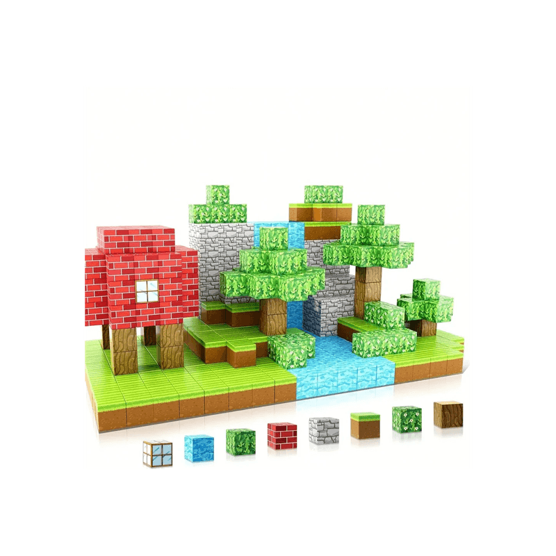 Jucarii, Copii si Bebe - Jucarii si jocuri - Jucarii & jocuri educative - Jucarii interactive - Minecube Inteligent Cuburi Magnetice de Constructie Craft, Casa, 64 buc - Infinity.ro