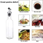 Casa si Gradina - Bucatarie si vesela - Ustensile bucatarie - Oliviere - Set 2 sticle pentru ulei si otet, 290ml, din sticla cu dozatoare, 5x5x30.5 cm, Transparent ABYZ - Infinity.ro