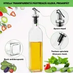 Casa si Gradina - Bucatarie si vesela - Ustensile bucatarie - Oliviere - Set 2 sticle pentru ulei si otet, 290ml, din sticla cu dozatoare, 5x5x30.5 cm, Transparent ABYZ - Infinity.ro