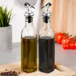 Casa si Gradina - Bucatarie si vesela - Ustensile bucatarie - Oliviere - Set 2 sticle pentru ulei si otet, 290ml, din sticla cu dozatoare, 5x5x30.5 cm, Transparent ABYZ - Infinity.ro