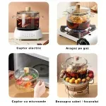 Casa si Gradina - Bucatarie si vesela - Vase pentru gatit - Oale si cratite - Oala din sticla termorezistenta ABYZ 1.8L, pentru plita pe gaz si electrica, culoare Transparent - Infinity.ro