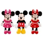 Jucarii, Copii si Bebe - Jucarii si jocuri - Jucarii de plus - Set 3 plusuri Minnie si Mickey Mouse zambitoare, 28 cm, jucarii moi din plus, multicolor, ideale pentru copii si cadouri - Infinity.ro