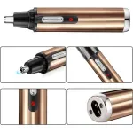 Ingrijire personala si Cosmetice - Aparate & accesorii ingrijire personala - Aparate de ras si tuns - Aparate de tuns - Trimmer 2 in 1 pentru nas, urechi, barba si perciuni, reincarcabil, compact ABYZ - Infinity.ro