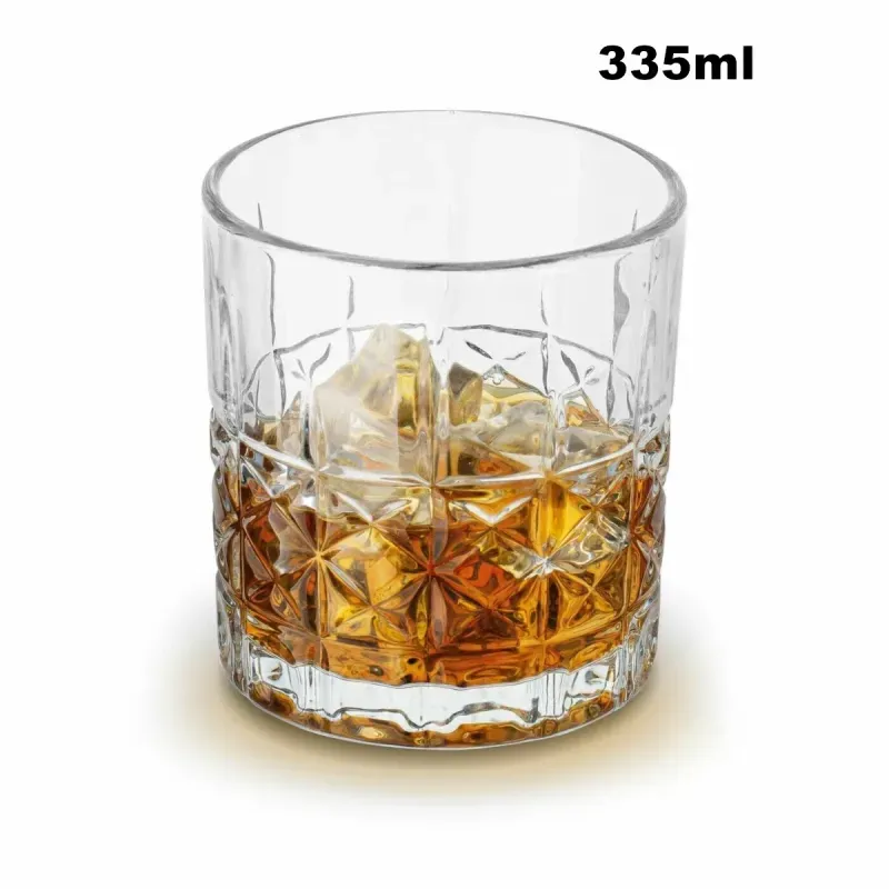 Casa si Gradina - Bucatarie si vesela - Cani si pahare - Pahare - Set 6 pahare din sticla pentru whisky cu model, 335 ml, calitate premium ABYZ - Infinity.ro