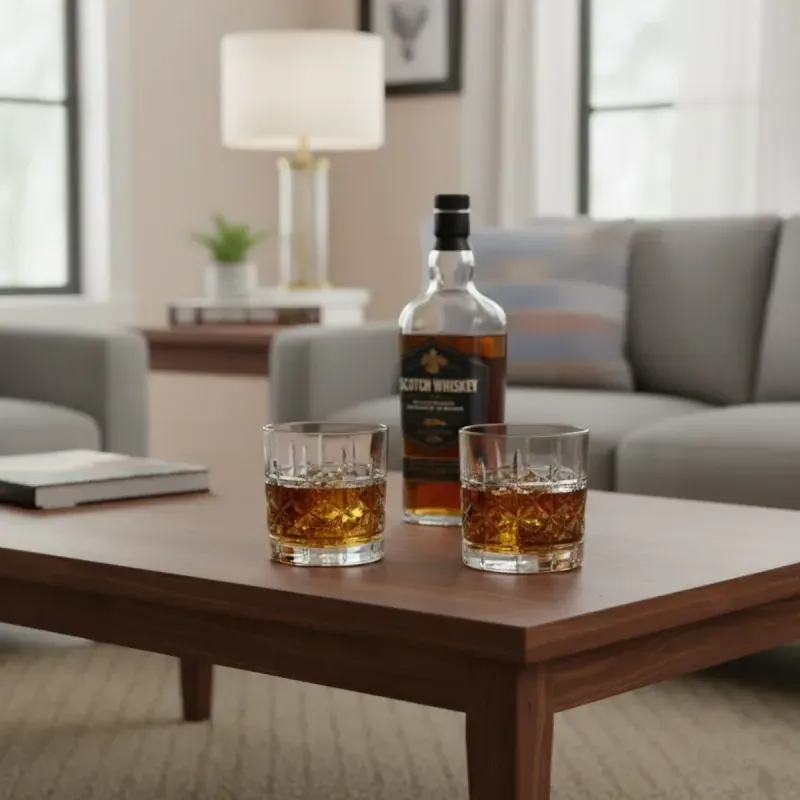 Casa si Gradina - Bucatarie si vesela - Cani si pahare - Pahare - Set 6 pahare din sticla pentru whisky cu model, 335 ml, calitate premium ABYZ - Infinity.ro