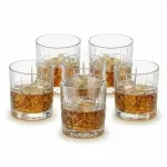Casa si Gradina - Bucatarie si vesela - Cani si pahare - Pahare - Set 6 pahare din sticla pentru whisky cu model, 335 ml, calitate premium ABYZ - Infinity.ro