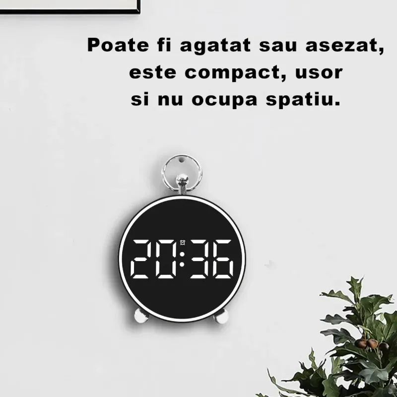Casa si Gradina - Electrice - Ceasuri si statii meteo - Ceas de alarma digital LED cu afisaj, alimentare USB, 14x11.2x4 cm, negru ABYZ - Infinity.ro