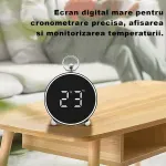 Casa si Gradina - Electrice - Ceasuri si statii meteo - Ceas de alarma digital LED cu afisaj, alimentare USB, 14x11.2x4 cm, negru ABYZ - Infinity.ro