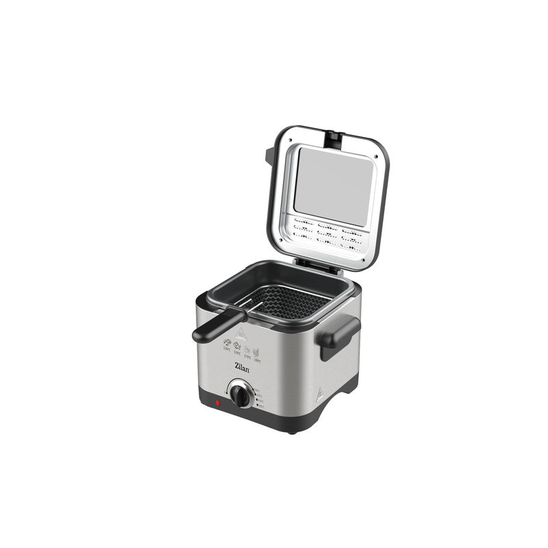 Electronice si Electrocasnice - Electrocasnice bucatarie - Aparate de gatit & desert - Friteuze - Friteuza cu ulei din inox Zilan ZLN4185, Indicator luminos, Termostat reglabil, Capacitate 1.5L, Putere 1000W - Infinity.ro