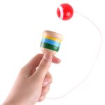 Jucarii, Copii si Bebe - Jucarii si jocuri - Jucarii & jocuri educative - Jocuri si jucarii educative - Mini Kendama din Lemn, Jucarie Interactiva, Multicolor, 10 cm - Infinity.ro