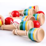 Jucarii, Copii si Bebe - Jucarii si jocuri - Jucarii & jocuri educative - Jocuri si jucarii educative - Mini Kendama din Lemn, Jucarie Interactiva, Multicolor, 10 cm - Infinity.ro