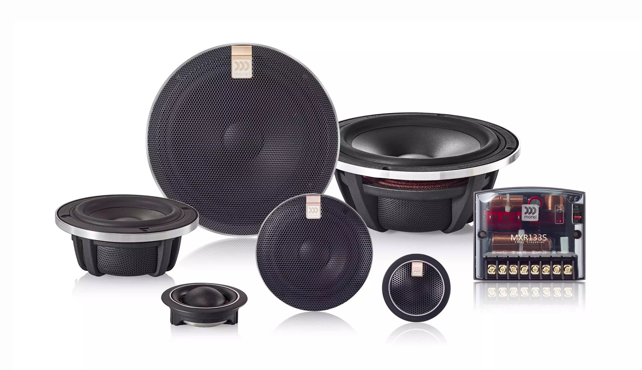 Set boxe auto Morel, componente de 16cm pe 3 Cai, putere 120/300W