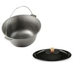 Casa si Gradina - Bucatarie si vesela - Vase pentru gatit - Oale si cratite - Set ceaun fonta cu capac emailat, 16 L, Premium - Infinity.ro