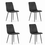 Casa si Gradina - Mobilier - Scaune si fotolii - Scaune - Set 4 scaune bucatarie/living, Artool, Lava, catifea, metal, negru, 43x51x90 cm - Infinity.ro