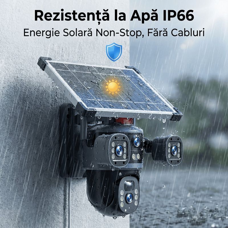 Casa si Gradina - Electrice - Smart Home - Camere de supraveghere - Camera de supraveghere cu panou solar V380 PRO - Conectivitate 4G - 12MP 4K Ultra HD - Infinity.ro