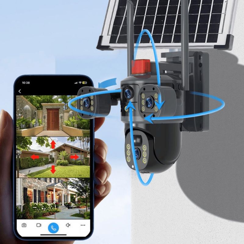 Casa si Gradina - Electrice - Smart Home - Camere de supraveghere - Camera de supraveghere cu panou solar V380 PRO - Conectivitate 4G - 12MP 4K Ultra HD - Infinity.ro