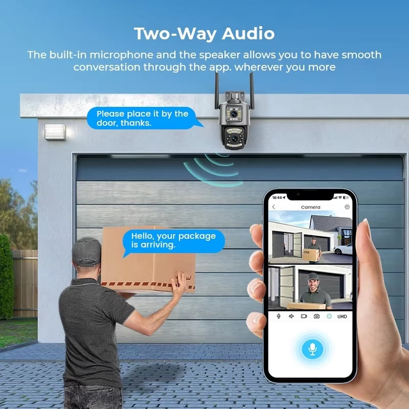 Casa si Gradina - Electrice - Smart Home - Camere de supraveghere - Camera de supraveghere V380 PRO, Conectivitate Wifi, 2 Lentile, PTZ Rotativ, 6MP Ultra HD - Infinity.ro