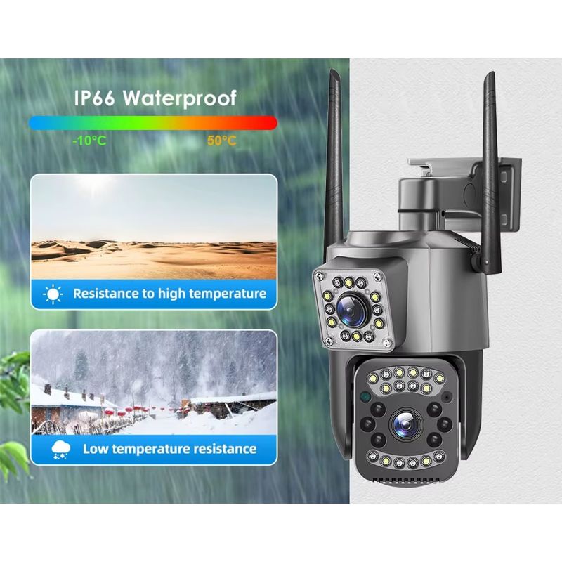 Casa si Gradina - Electrice - Smart Home - Camere de supraveghere - Camera de supraveghere V380 PRO, Conectivitate 4G, 2 Lentile, PTZ Rotativ, 6MP Ultra HD - Infinity.ro